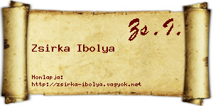 Zsirka Ibolya névjegykártya